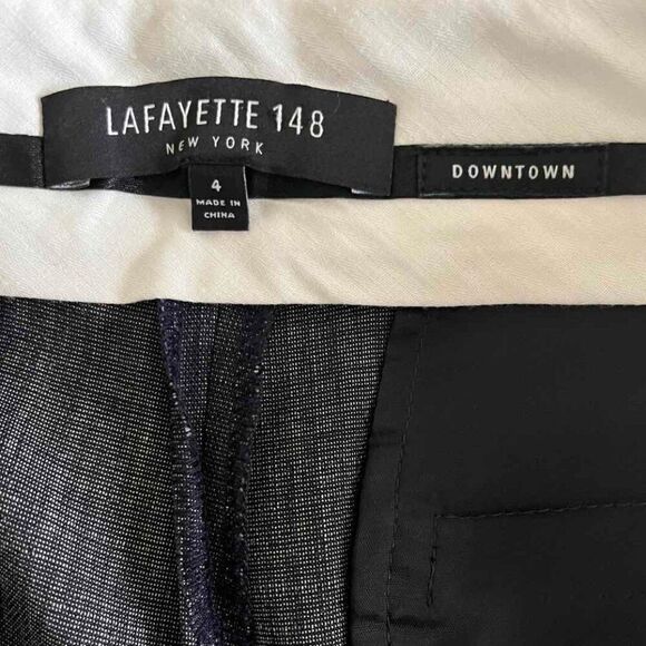 Lafayette148 NY ,Women's dark grey trousers with straight legs, wool, size 4 - Picture 2 of 12